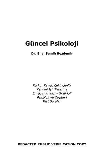 Güncel Psikoloji — Author / Title Record