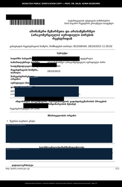 Georgian Psychologists Federation — Public Registry Extract