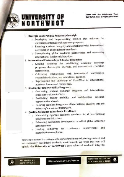 Provost (International Academic Affairs) — Responsibilities, Page 2