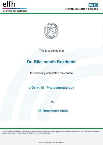 e-Derm 18 — Photodermatology Course Completion